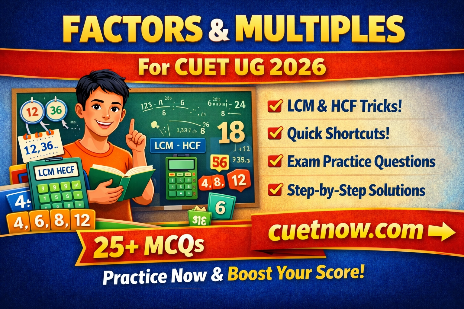 Factors and Multiples for CUET UG GAT 2026