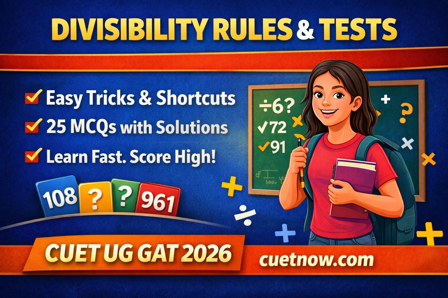 Divisibility Rules and Tests for CUET UG GAT 